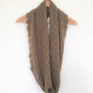 Brown Knitted Infinity Scarf